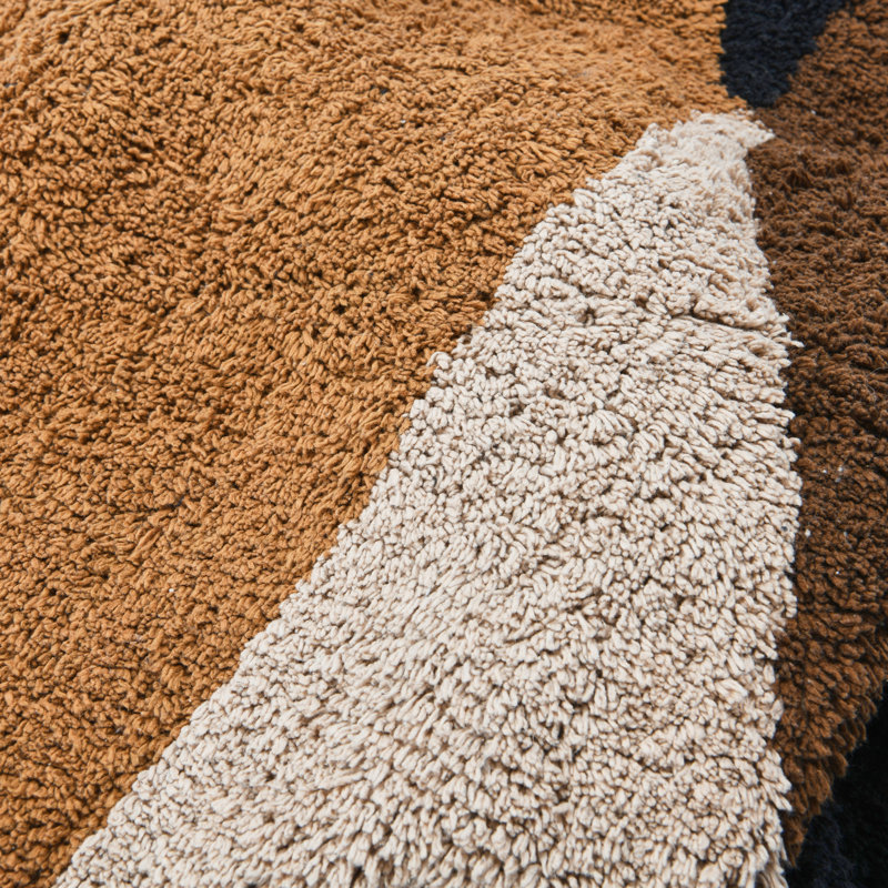 Modern Boho Printed Cotton Tufted Rug with Fringe