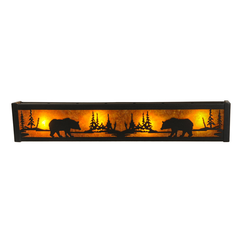 Rustic Lodge 4 - Light Bath Bar, Black
