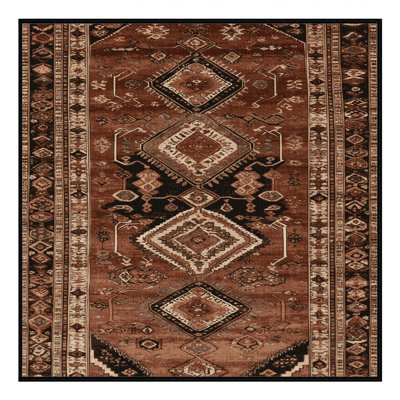 Tapis brun turc lavable à la machine