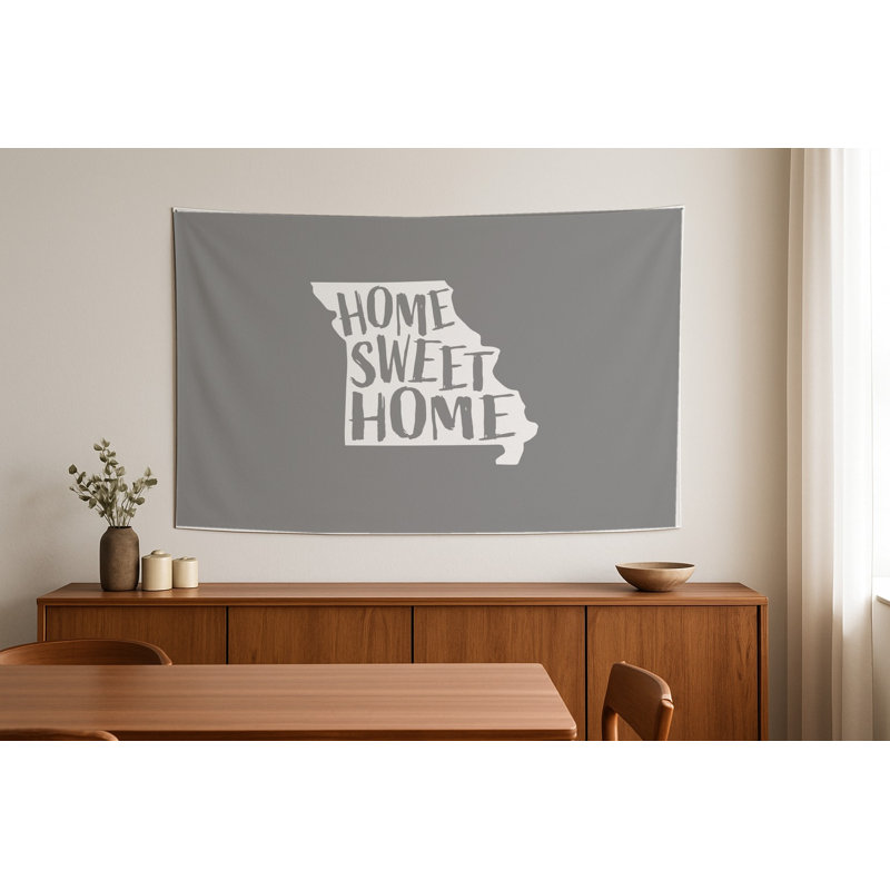 DOUX FOYER — Silhouette de l'État du Missouri — Tapisserie murale tissée de paysage, H 26 po x l 36 po
