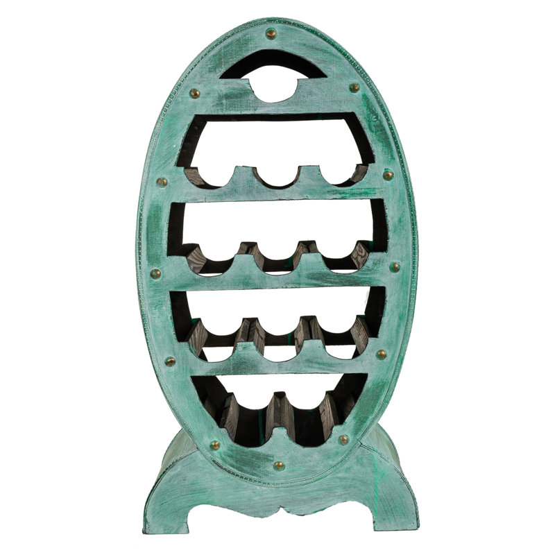 Bazo 12 Bottle Floor Wine Bottle Rack, Blue