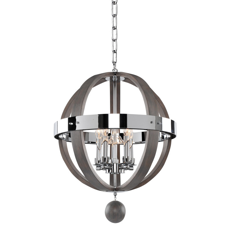 Sharlow 5 LT Polished Chrome Pendant Kalco