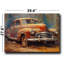 Art mural voiture rustique rétro - 39,4 po x 27,6 po