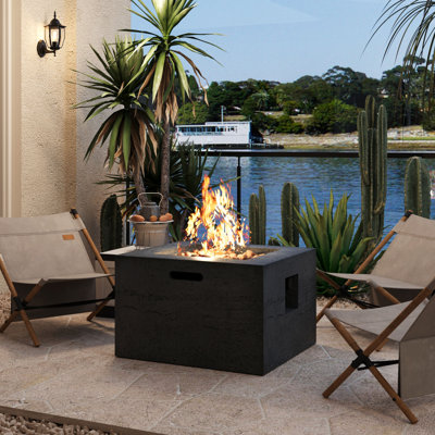 Table carrée 24 po pour foyer d'extérieur au propane MGO - 40 000 BTU, ensemble complet d'accessoires, y compris couvercle de réservoir et housse de pluie