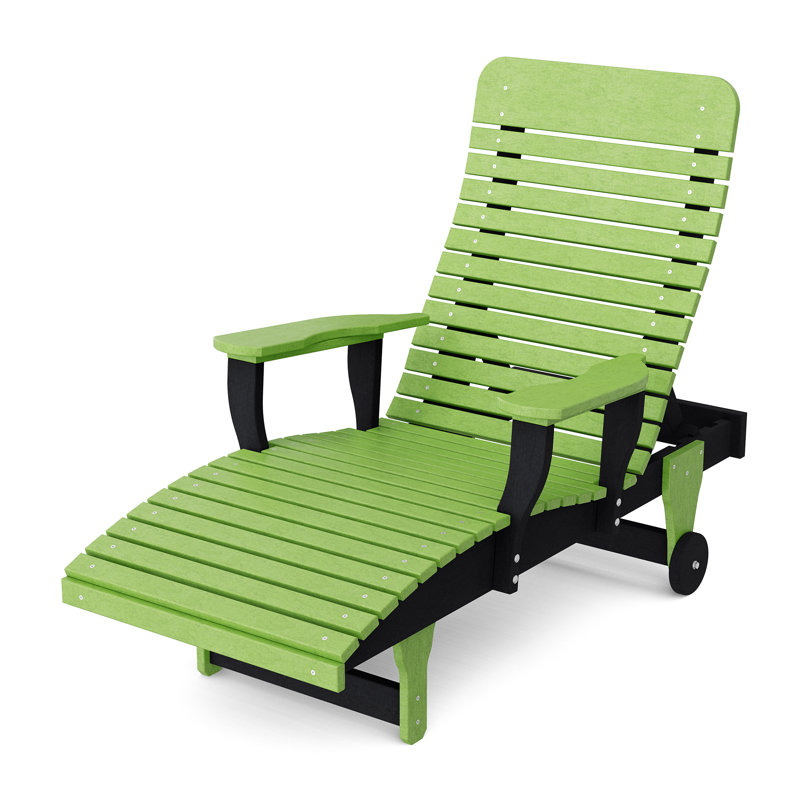 Chaise longue inclinable Signature, Vert lime / Noir