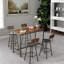 Pub High Dining Table Set, Industrial Style Pub Table, Pu Leather Bar Chairs-97893297-97893298-97893299
