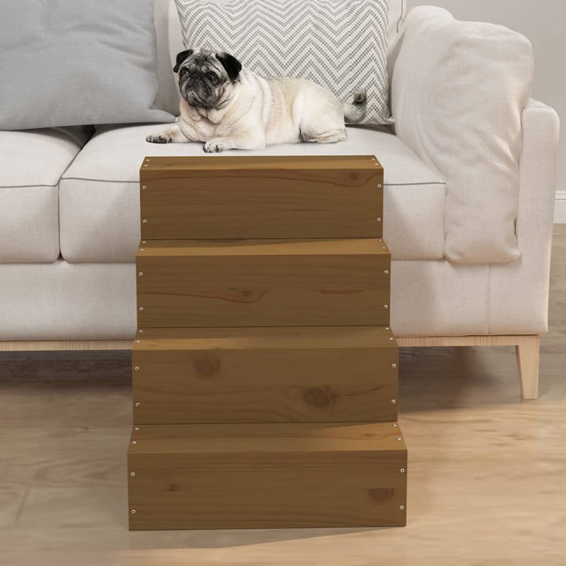 Hensley Pet Stairs, Honey Brown, 47 H x 40 W x 49 D