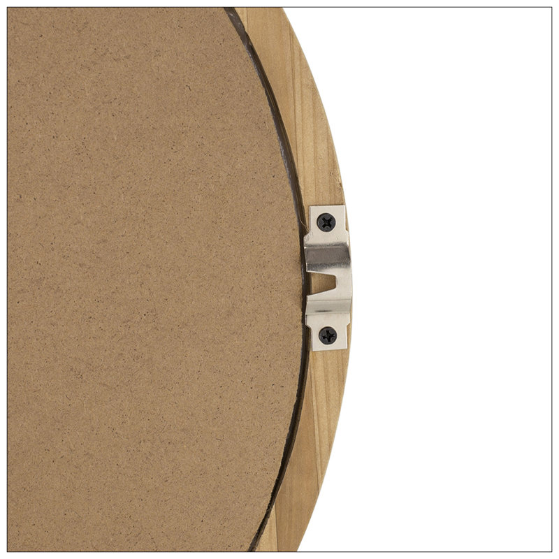 Wood Round Mirror, Farmhouse Decor Style Circle, 35.4" H x 23.6" W x 2" D