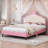 PU Leather Princess Bed with Tufted Headboard-106762667