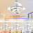 Orren Ellis 42" DIY Shade Chrome Modern Ceiling Fan with Lights and Remote, Quiet and Reversible DC Motor, 6-speed Ceiling Fan-304772254