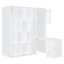 Lit escamotable avec bibliothèque, bureau extensible et rangement Nyxen-126450642