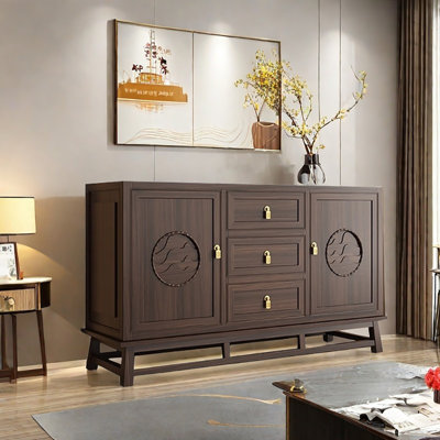 New Chinese Style Solid Wood Sideboard