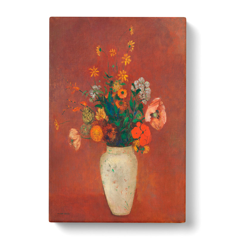 Vase Of Flowers Vol.6 by Odilon Redon - Wrapped Canvas Painting, 60cm H x 40cm W x 3cm D