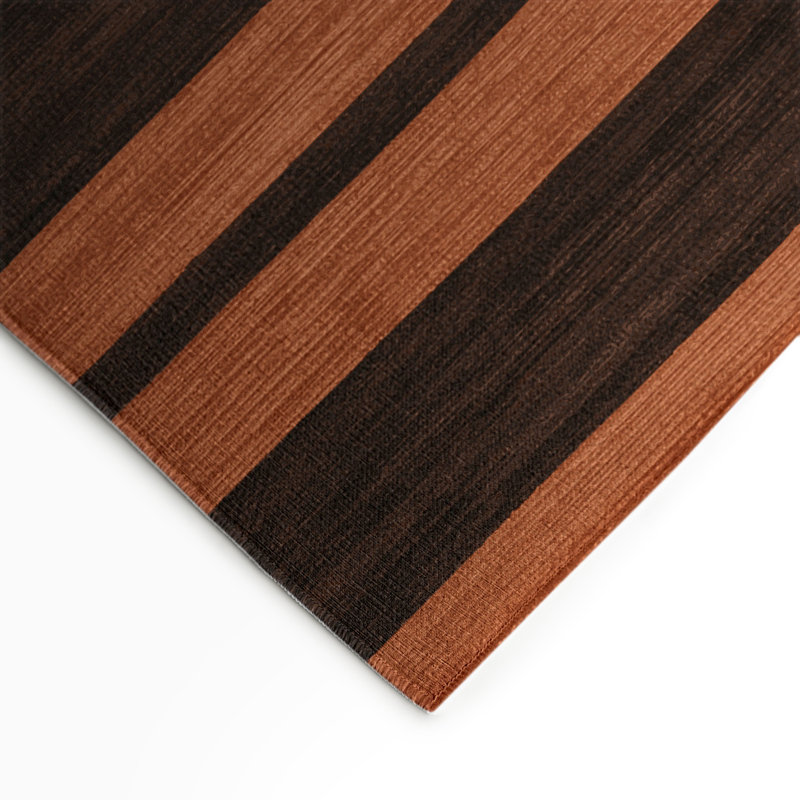 HorizontalStripes Black Indoor and Outdoor Area Rug, Rectangle 9' x 12'