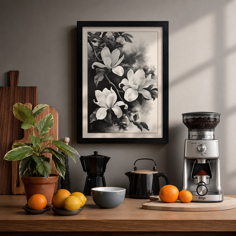 Blooming Stems Botanical - Print, Black, A4 - 29.7 x 21.0 cm
