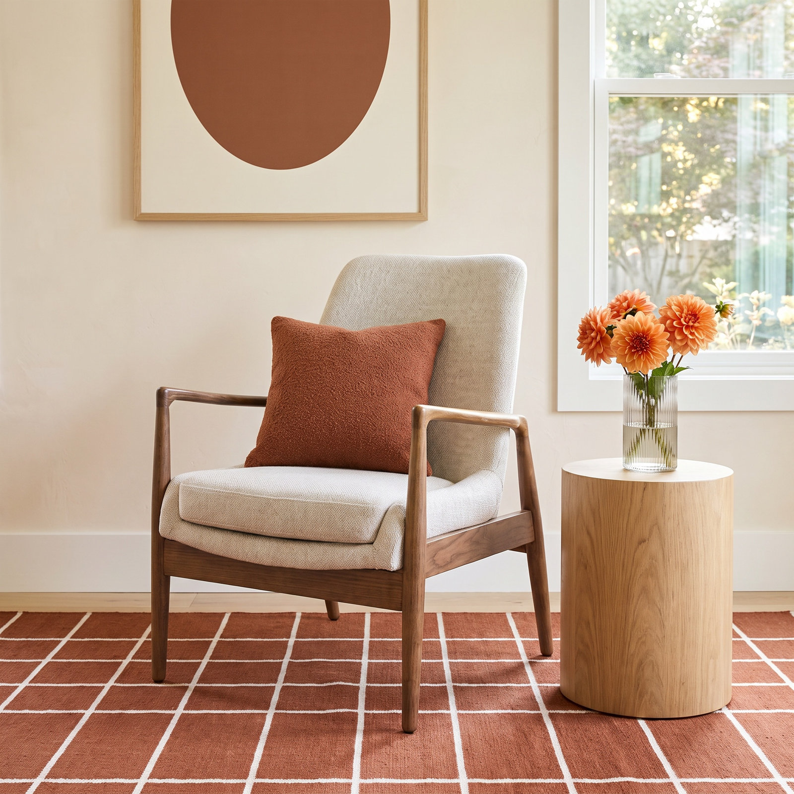 Isabel Lounge Chair, Cream Wool