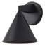 Applique murale noire mate à 1 lumière, lampe de chevet moderne en métal conique avec bras conique et éclairage pour meuble-lavabo.