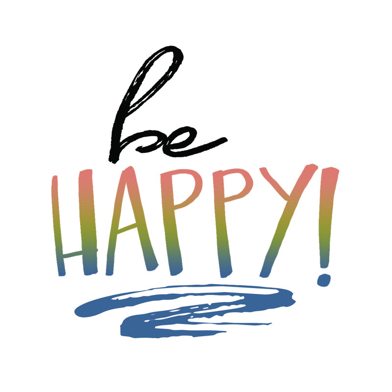 Be Happy 2 - Wrapped Canvas Print, 30cm H x 30cm W x 3.8cm D