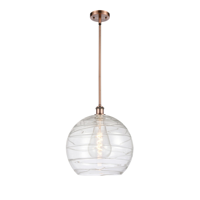 Cindi 1 - Light Single Pendant, Antique Copper, No, Clear