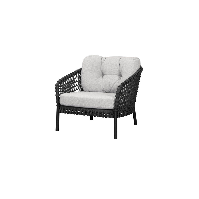 Ocean Large Lounge Chair with Cane-line Rope, Light Brown