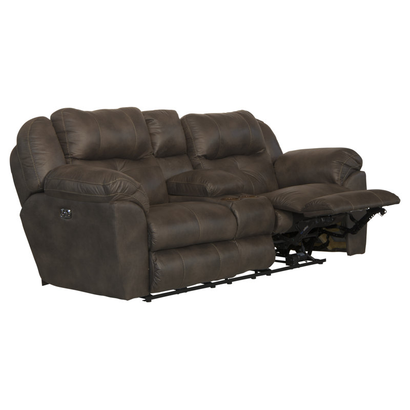 Chavers 89" Pillow Top Arm Reclining Loveseat, Brown Polyester, Yes