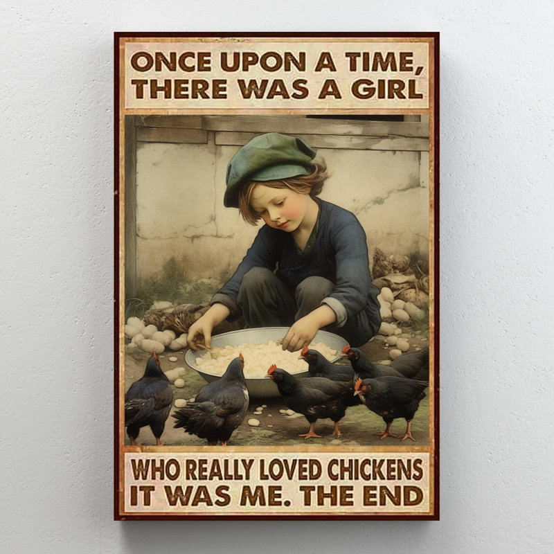 «Who Really Lived Chickens on Canvas», impression sur toile, H 36 po x l 24 po x P 1,25 po