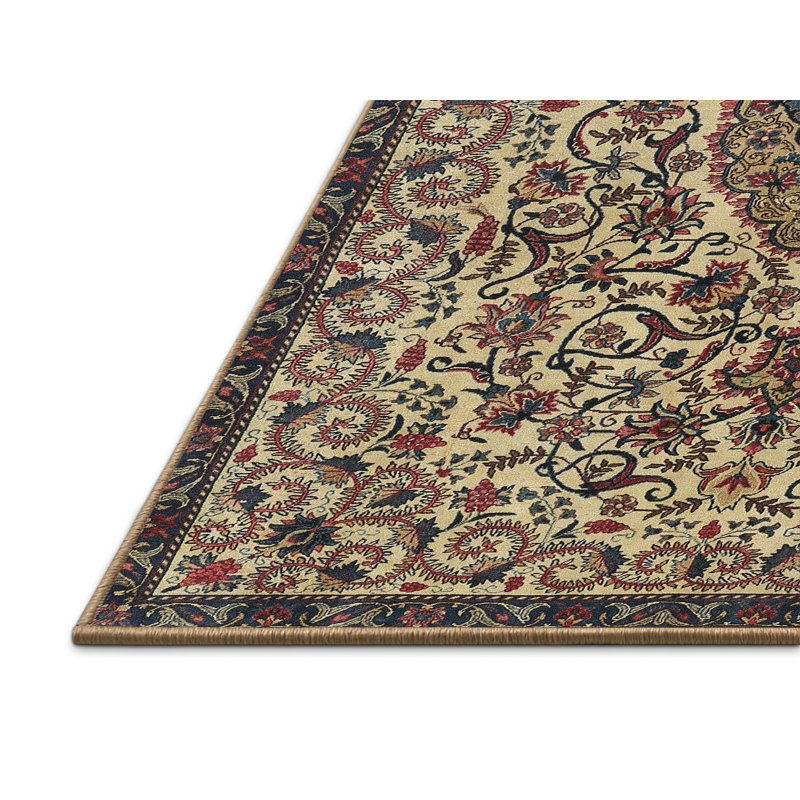 Tapis traditionnel beige / mauve Saari, Rectangle 8 pi x 12 pi