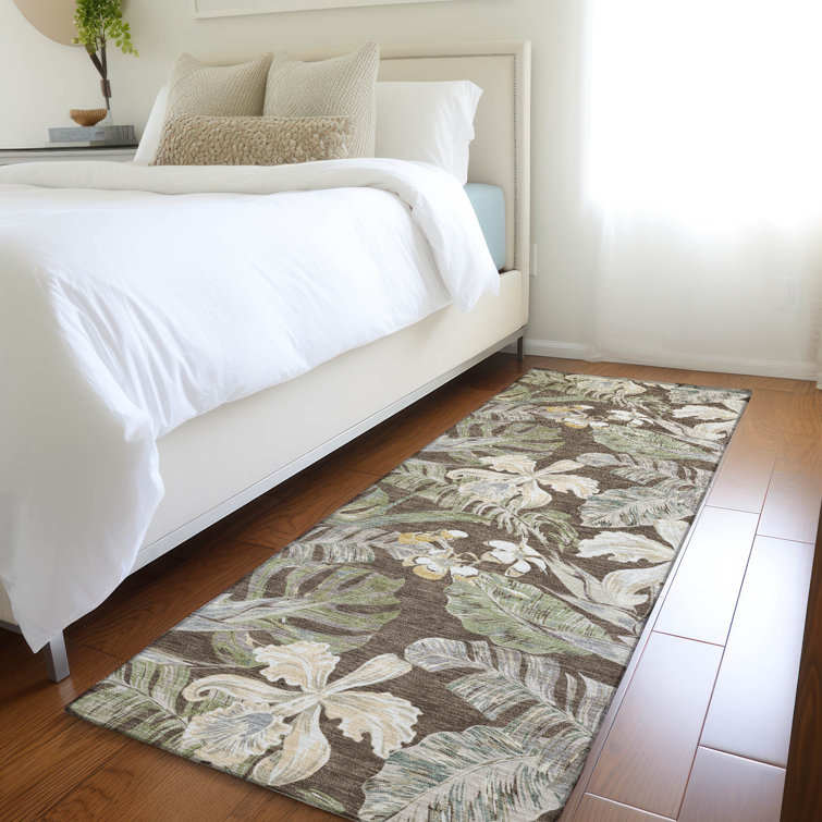 Machine Washable Indoor/Outdoor Cinead ACN1708 Brown Rug