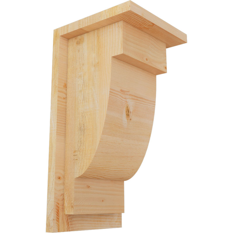 Corbeau alpin avec contre-plaque, H 16 po x l 8 po x P 8 po, Sapin de Douglas, Sciage brut