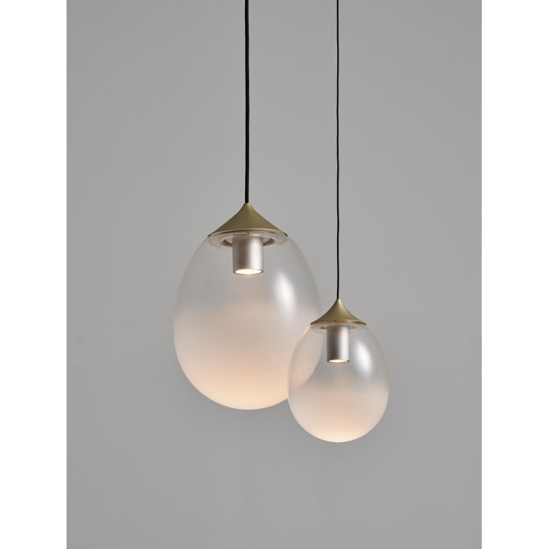 1 - Light Pendant, Champagne Gold, 13.7" H x 9.8" W x9.8" D
