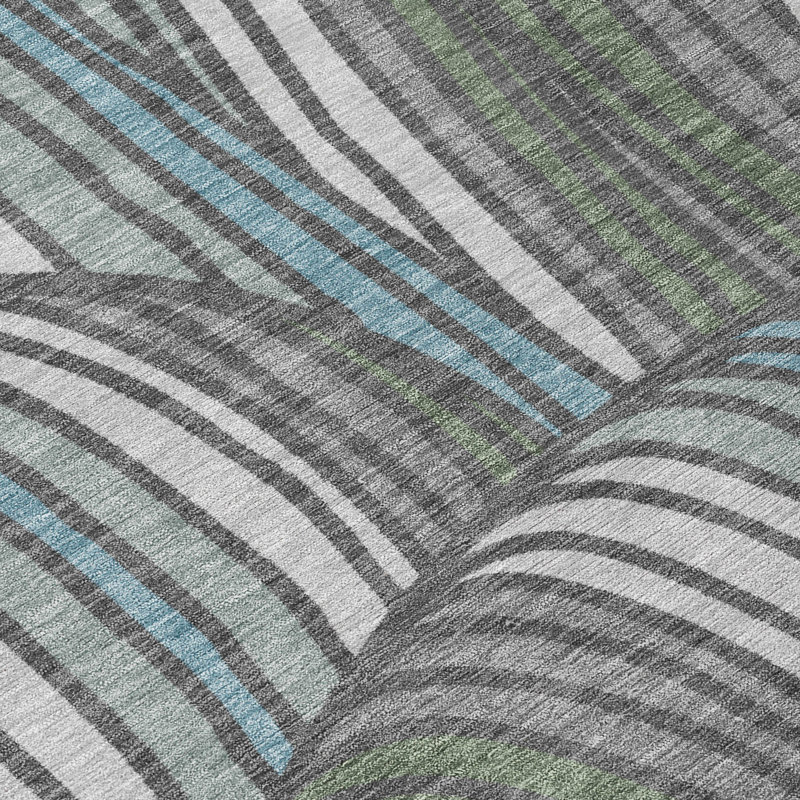 Machine Washable Indoor/Outdoor Chantille ACN2546 Mid-Century Modern Rug, Charcoal, 2'6" x 3'10"