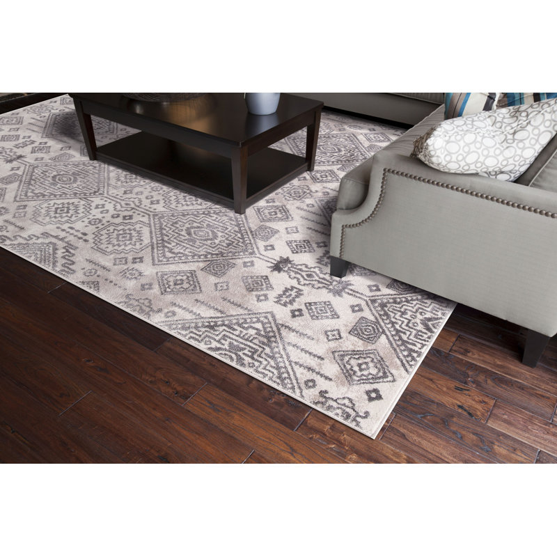 Tapis oriental ivoire tissé à la machine, Rectangle 5 pi x 7 pi