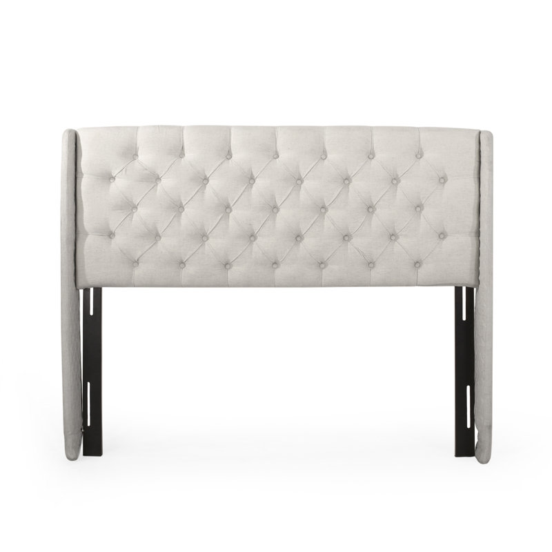 Riley Upholstered Headboard, Dark Gray/Black