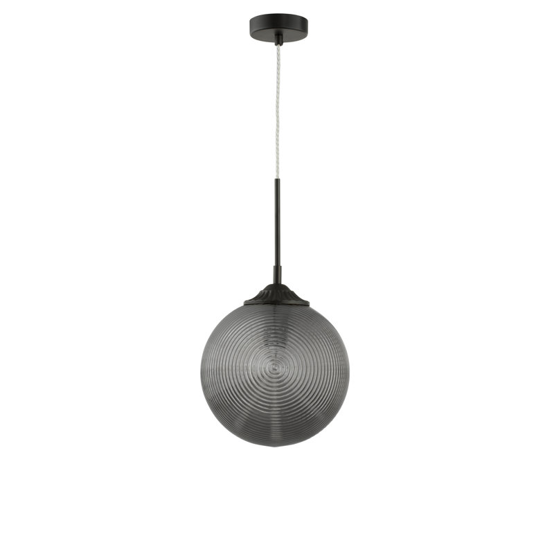 1 - Light Sphere Pendant, Smoke Grey, Black