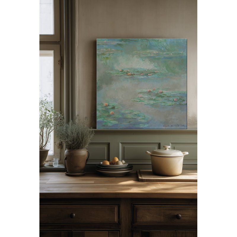 "Nymphéas", reproduction sur toile tendue, H 12 po x l 12 po