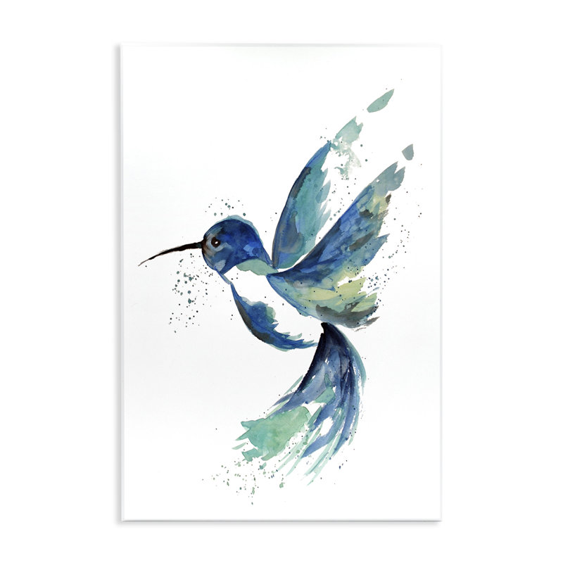 Art moderne de giclée de colibri bleu moderne par Sebastian Grafmann, H 19 po x l 13 po