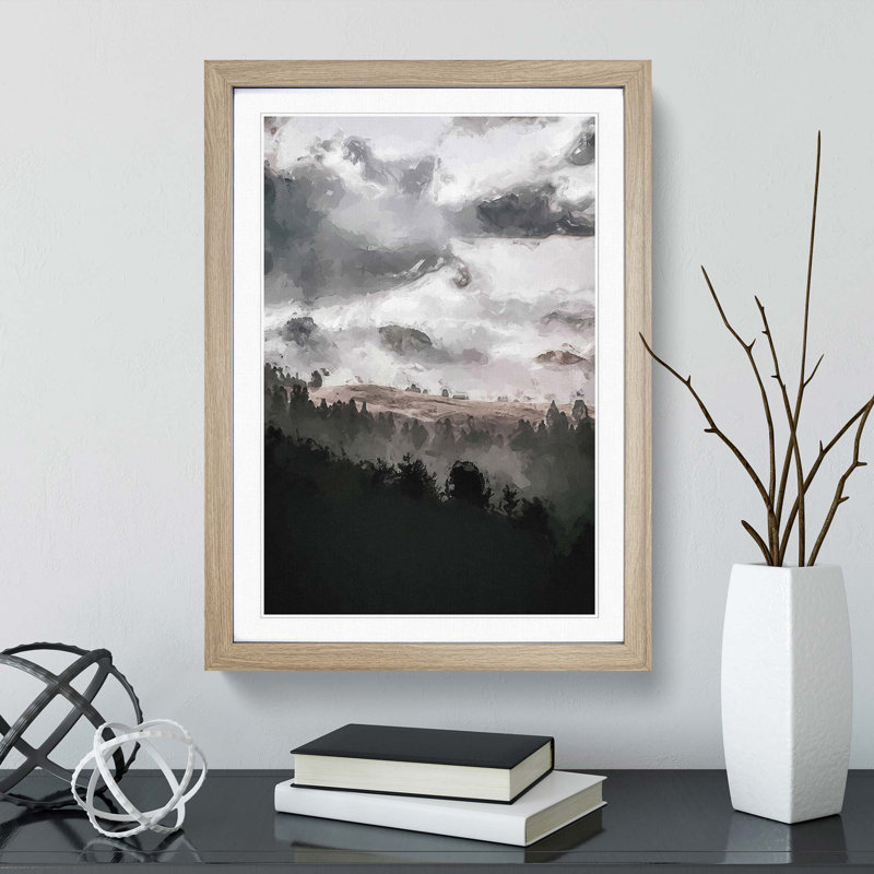 Mist over Wurzjoch in Italy - Picture Frame Graphic Art Print, 36cm H x 27cm W x 2cm D, Oak Framed