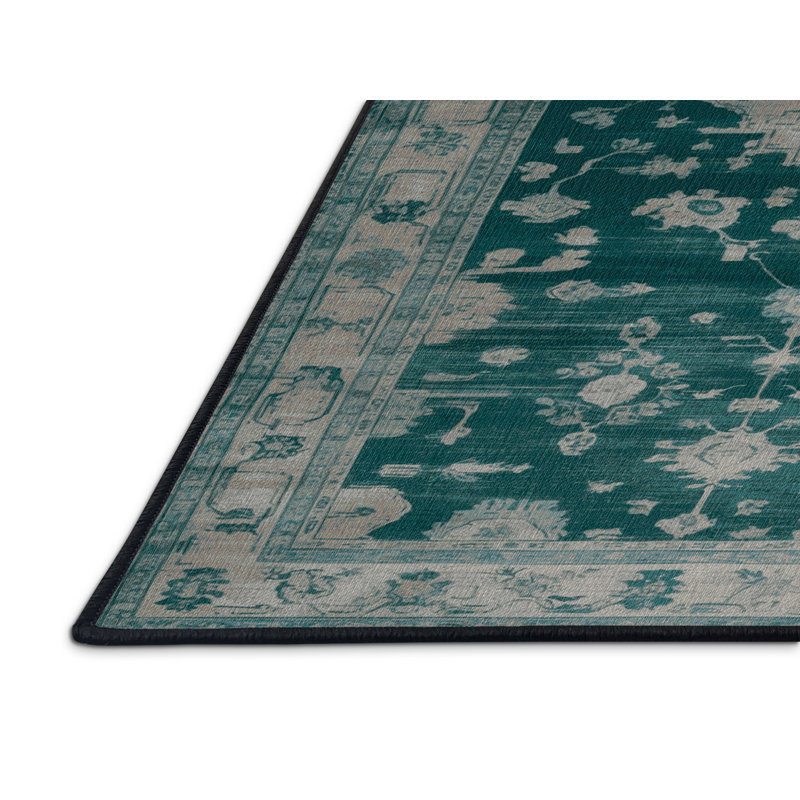 Machine Washable Overdyed Gray Area Rug, Rectangle 7' x 10'