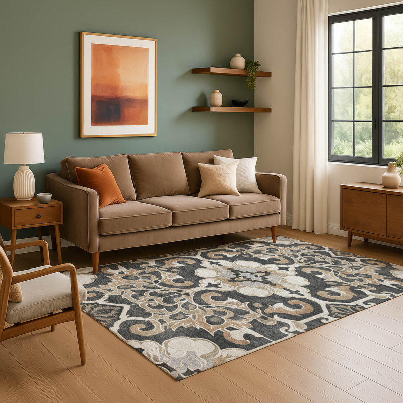 Premium Machine Washable Ralston AMF1947 Global Rug, Rectangle 2'6" x 3'10"