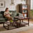 Solid Wood End Table with 2-Tier Storage – Square