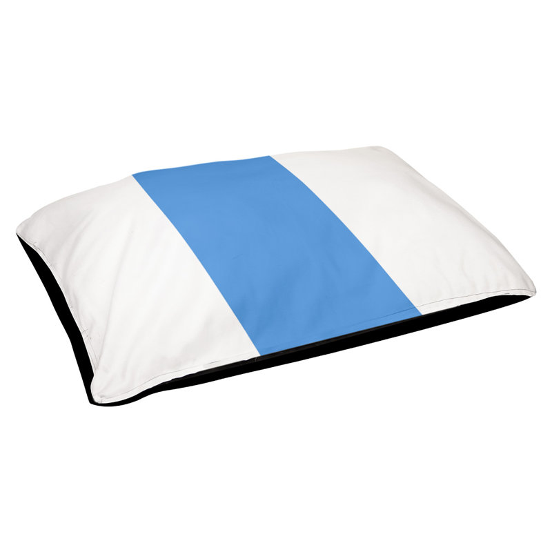 Coussin Houston, Petit (l 28 po x P 18 po x H 6 po), Blanc / Bleu