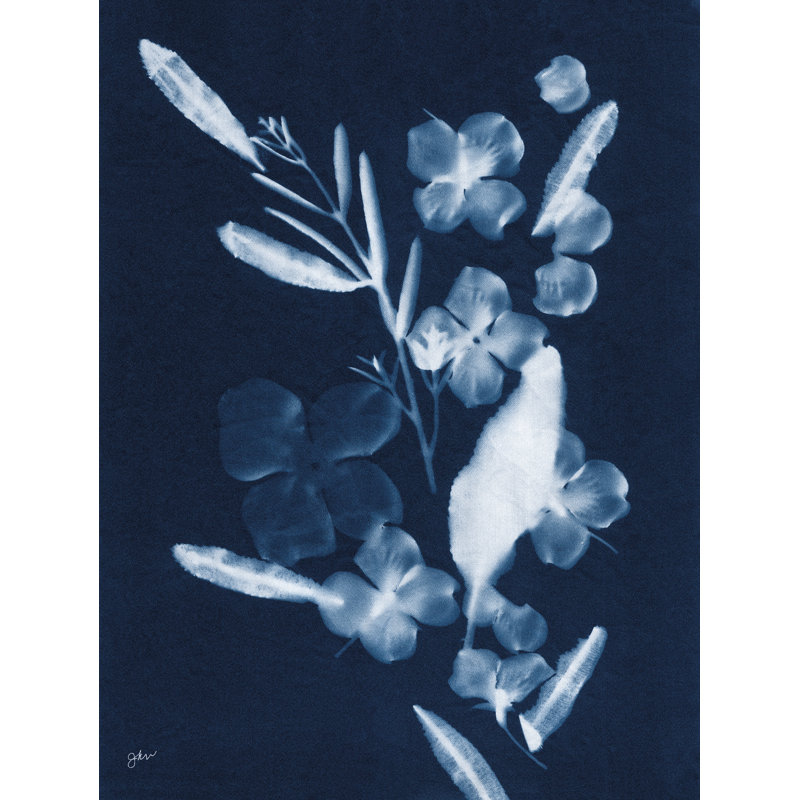 Indigo Hydrangea by Julie Norkus, No Mat, Black Floater Framed, 16" H x 12" W