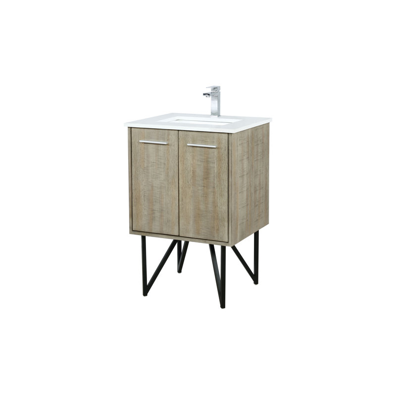 Lancy 24 in W x 20 in D Single Bath Vanity and Faucet Set, White Cultured Marble