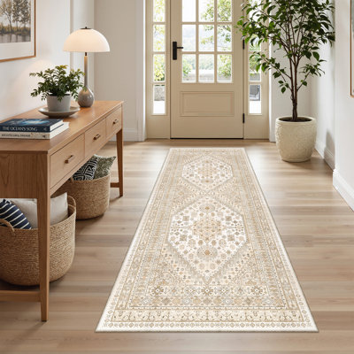 Malaika Machine-Washable Non-Slip Medallion Area Rug