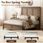 Ensemble de chambre à coucher classique en bois massif 3 pièces, comprenant un très grand lit de 65 po et deux tables de chevet, brun clair-515599562-515599561