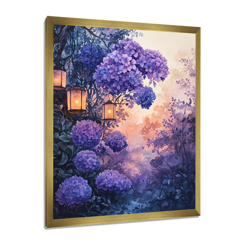 Barnes - Décoration murale florale, Reproduction encadrée d'une seule photo, H 20 po x l 12 po, Doré