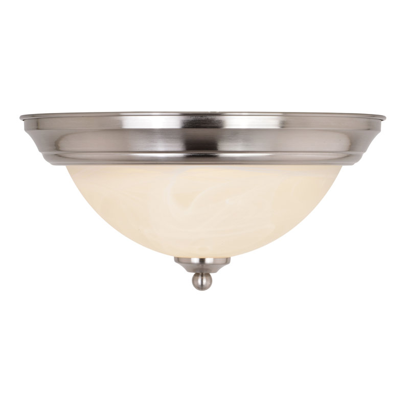 Humayraa Glass LED Flush Mount-2 Pack, Satin Nickel