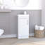 Meuble-lavabo de salle de bain 16 po avec lavabo en résine blanche, poignée en métal et tablette intérieure - armoire à porte simple (armoire à particules
