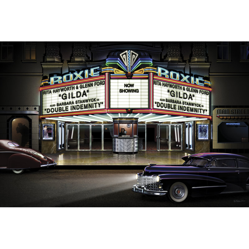 Diners and Cars I - Graphic Art, 51 cm H x 76 cm W, Wrapped Canvas