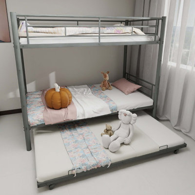 Heavy-duty Sturdy Meta Bunk Bed/l/ Noise Reduced/ Safety Guardrail/No Box Spring Needed